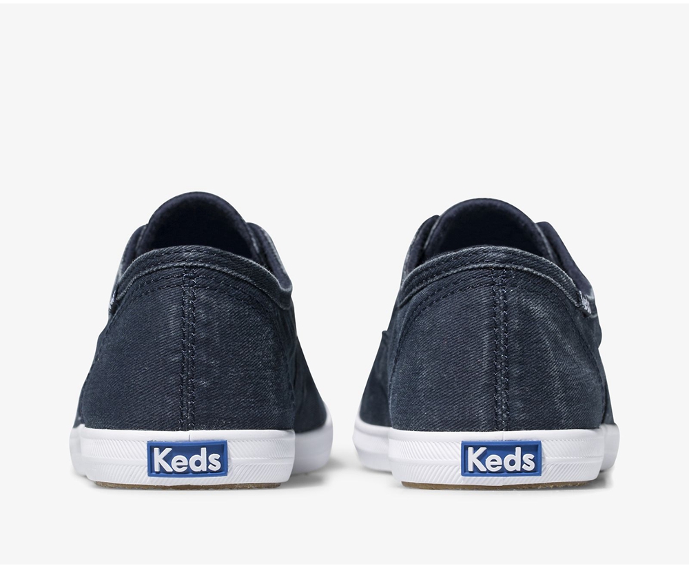 Keds Slip Ons Navy - Chillax Washable - Womens JSWPKM-869